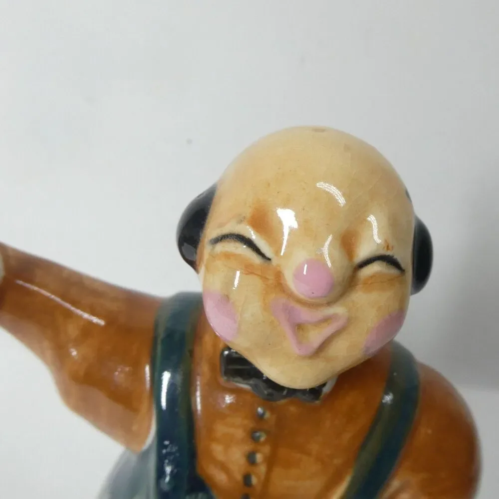 Figural Decanter Bottle Japan Vintage Waiter Bartender Novelty Caricature MCM